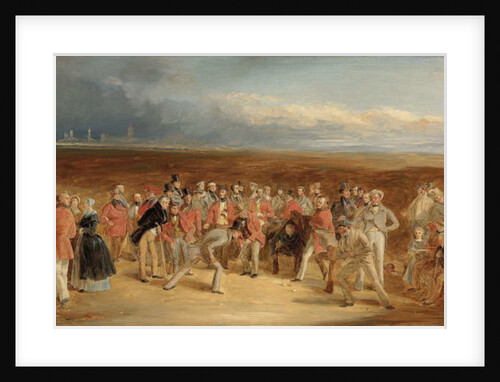The finished sketch for The Golfers: A Grand Match by Charles Lees