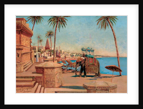 A state elephant at the Raja, Benares by Holger Hvitfeldt Jerichau