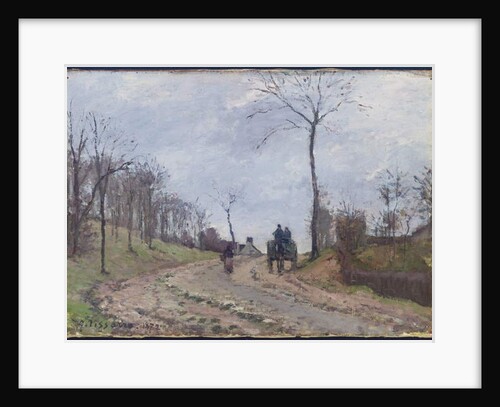 Carriage on a Country Road, Winter, Outskirts of Louveciennes, 1872 by Camille Pissarro