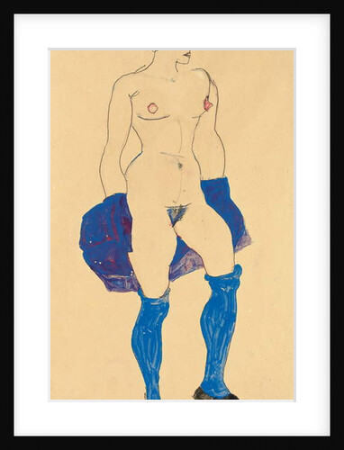 Standing woman with shoes and stockings, 1913 by Egon Schiele