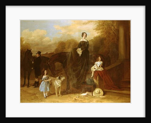 A Family with their Hunters and Dogs Outside a Manor, 1841 by Richard Ansdell