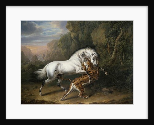 A Tiger attacking an Arab Stallion, 1824 by Charles Towne