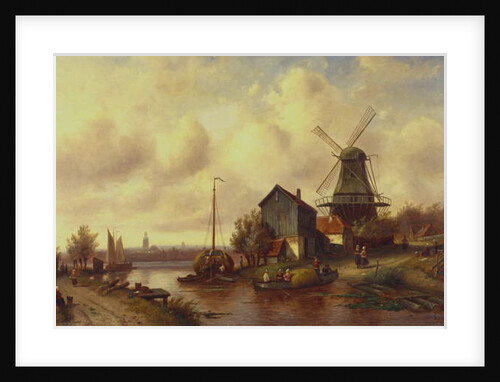 A Dutch River Village by Charles-Henri-Joseph Leickert