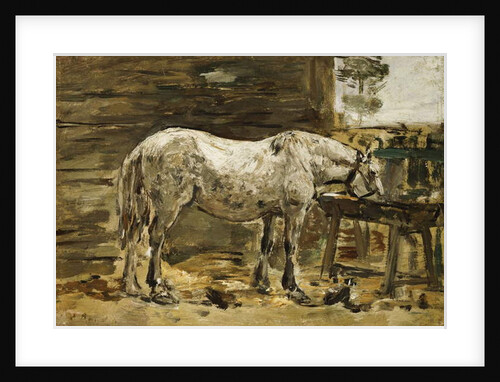 White Horse at the Drinking Trough, c.1885-90 by Eugene Louis Boudin