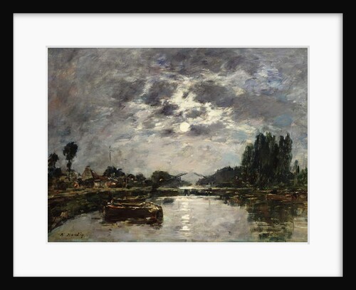 Moonlight, Canal de St. Valery, 1891 by Eugene Louis Boudin