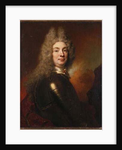 Portrait of a nobleman in armour, wearing a red cloak by Nicolas de Largilliere