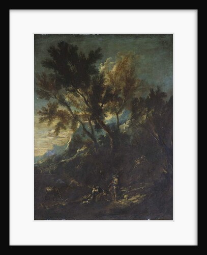 A Mountain Landscape with Pastoral Figures by Alessandro Magnasco