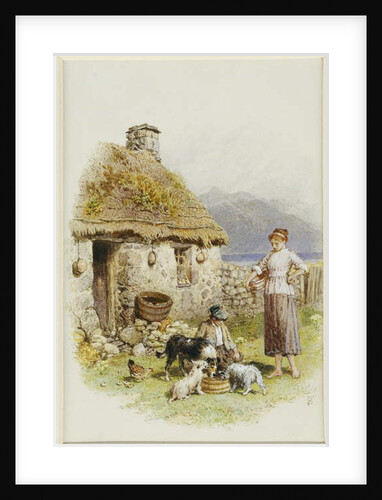 A Highland Cottage by Myles Birket Foster