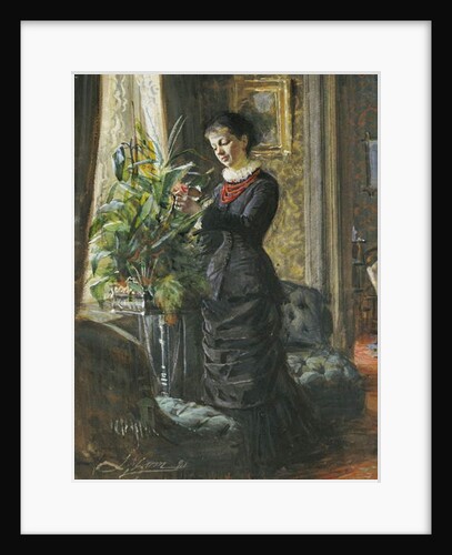 Portrait of Fru Lisen Samson, nee Hirsch, arranging Flowers at a Window, 1881 by Anders Leonard Zorn