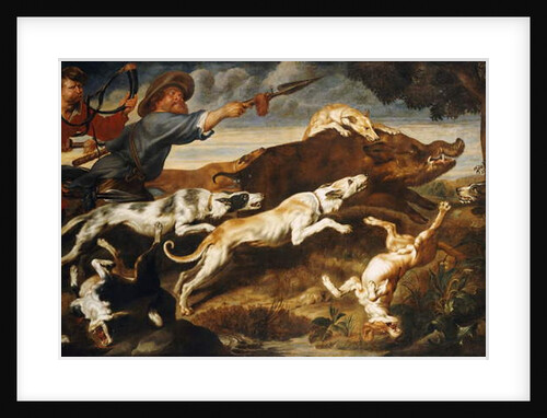 A Boar Hunt by Frans Snyders