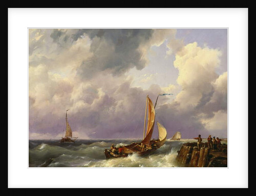 Shipping off a Jetty, 1852 by Hermanus the Younger Koekkoek