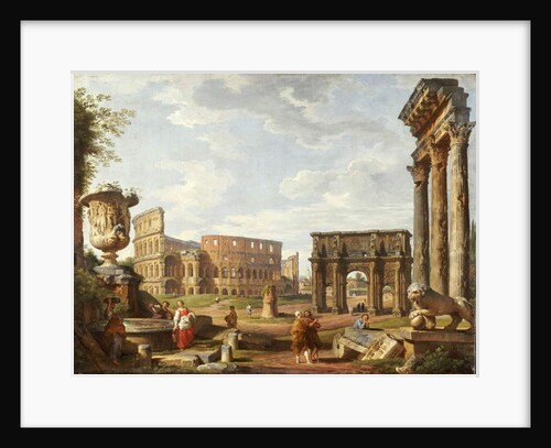 A Capriccio view of Rome, 1743 by Giovanni Paolo Pannini or Panini