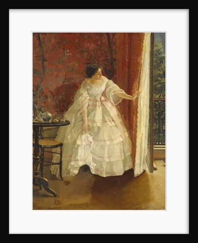 Lady at a Window feeding Birds, c.1859 by Alfred Emile Stevens