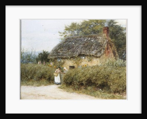 A Thatched Cottage near Peaslake, Surrey by Helen Allingham