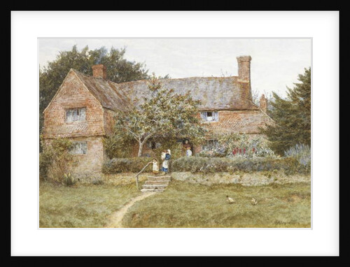 A Surrey Cottage with a Mother and her Children by Helen Allingham
