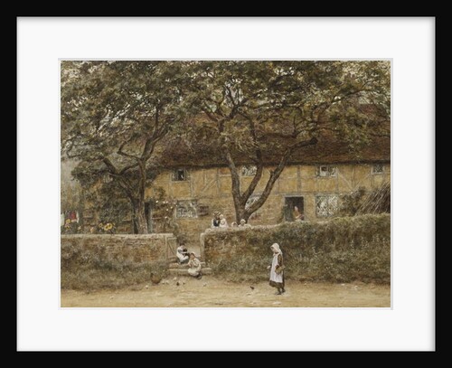 Children outside a Cottage by Helen Allingham