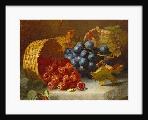 Still Life with Raspberries and a Bunch of Grapes on a Marble Ledge, 1882 by Eloise Harriet Stannard