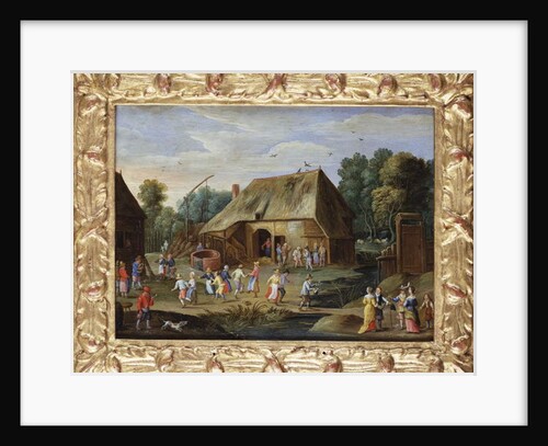 Gentry at a Peasant Dance in a Farmyard by Jan van the Elder Kessel