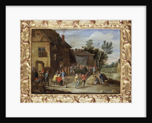 A Wedding Feast in the Courtyard of a Village Inn by Jan van the Elder Kessel