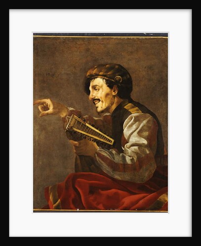 A Seated Lutanist Pointing by Hendrick Ter Brugghen