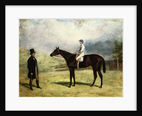A Gentleman by his Racehorse with Jockey Up on a Racecourse, 1863 by Harry Hall