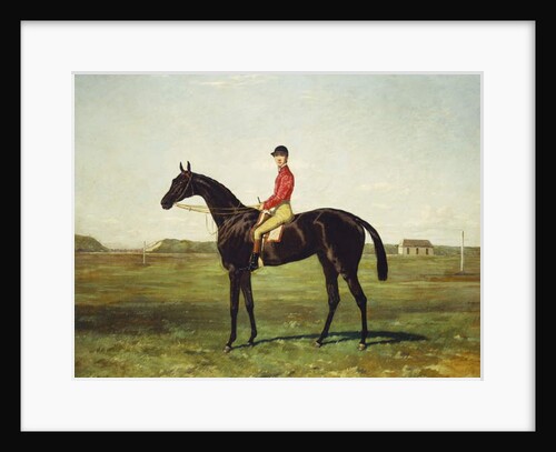 A Racehorse with Jockey Up on the Racetrack at Newmarket by Harry Hall
