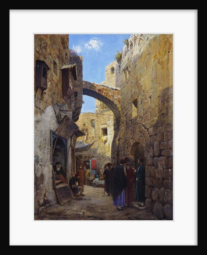 Street Scene in Jerusalem by Gustave Bauernfeind