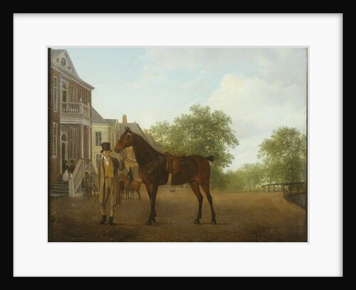 A Gentleman holding a Saddled Horse in a Street by a Canal by Jacques-Laurent Agasse