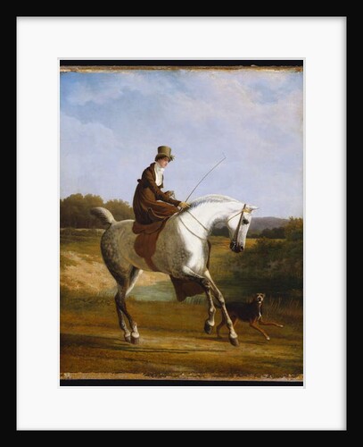 Miss Cazenove on a Grey Hunter, a Dog running Alongside by Jacques-Laurent Agasse