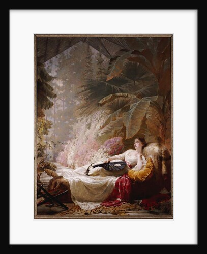 Portrait of Adelaide Maria Guinness, reclining on a Sofa in a Conservatory, 1885 by George Elgar Hicks