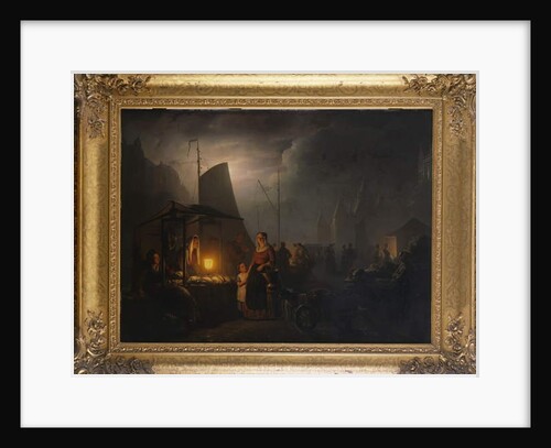 A Market Square at Night, Brussels, 1870 by Petrus van Schendel