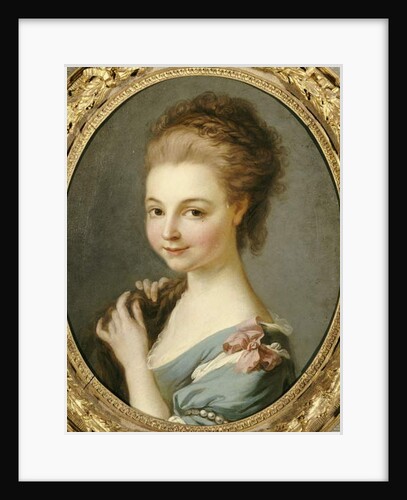 A Girl in a Blue Dress with a Pink Ribbon by Carle van Loo