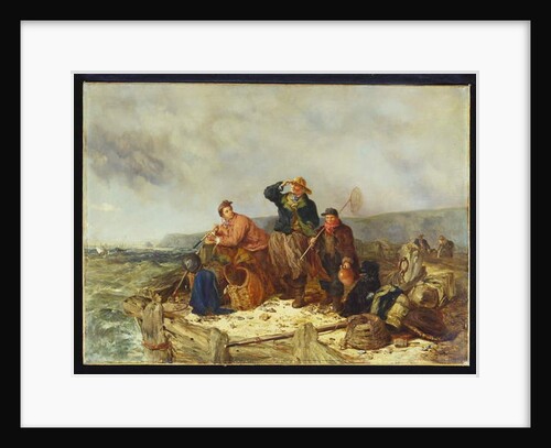 Fishermen on a Quay during a Storm by Henry Parker