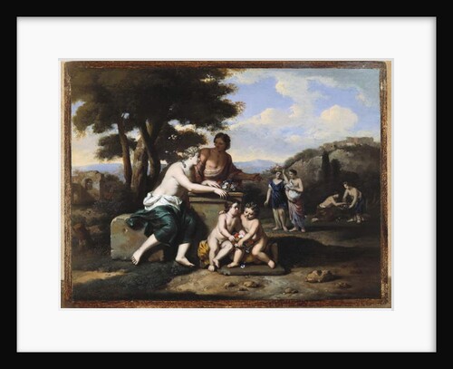 Nymphs gathering Flowers in a Landscape by Gerard Hoet