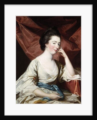 Portrait of a Lady in a White Dress and Blue Sash by Francis Cotes