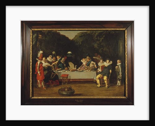 Elegant Figures feasting in an Arbour by Dirck Hals