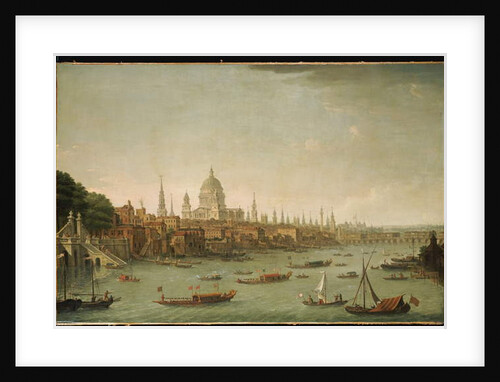 A Panoramic View of the City of London from the Thames near the Water Gate of Somerset House by Antonio Joli