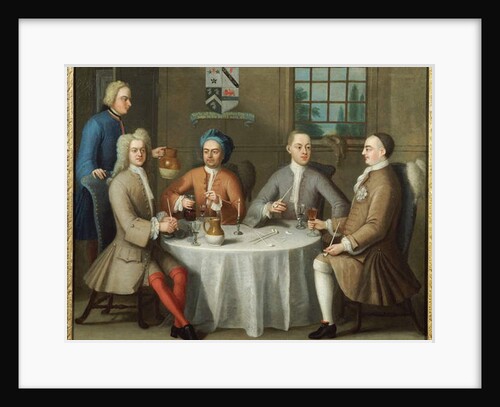 A Group Portrait of Sir Thomas Sebright, Sir John Bland and two Friends, 1723 by Benjamin Ferrers