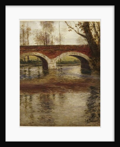 A River Landscape with a Bridge by Fritz Thaulow