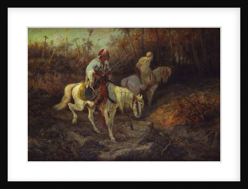 Arab Horsemen at the edge of a Wood by Adolf Schreyer