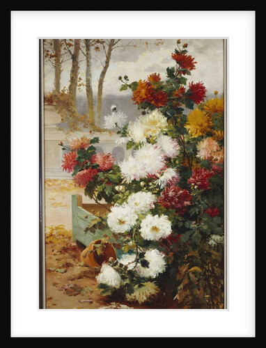 Chrysanthemums in a Walled Garden by Eugene Henri Cauchois