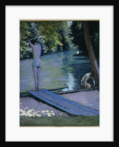 Bather about to plunge into the River Lyerres by Gustave Caillebotte