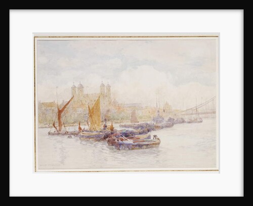 The Tower of London from the Thames with Shipping in the Foreground by Herbert Menzies Marshall
