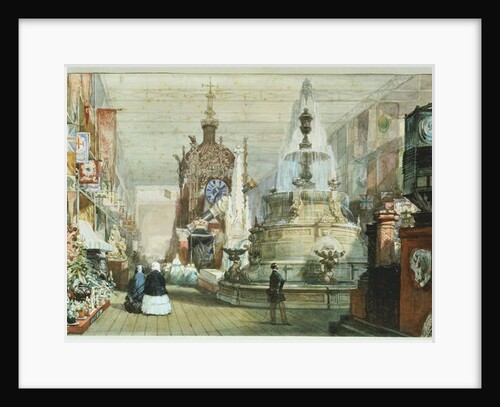 The British Stand at the Great Exhibition held in the Crystal Palace, with the Minton Stand on the right, 1851 by Eugene-Louis Lami