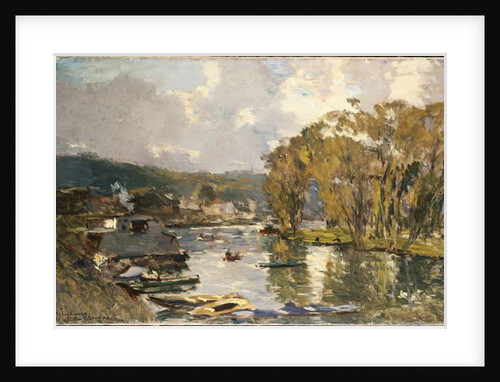 The small branch of the River Seine at Bas-Meudon on an Autumn Evening, 1893 by Albert-Charles Lebourg
