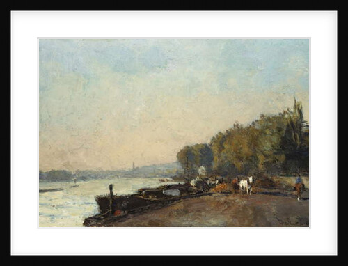 On the Bridge at Suresnes in Autumn by Albert-Charles Lebourg