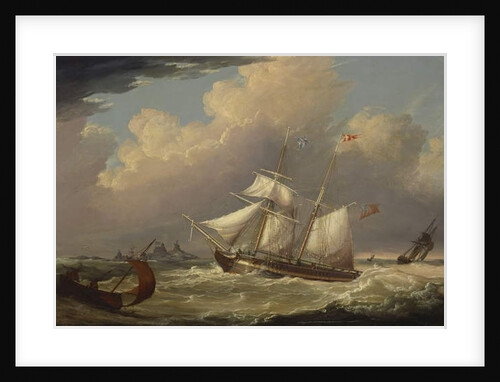 The English Brig 'The Guide' entering the River Elbe in Germany, 1828 by Thomas A. Binks