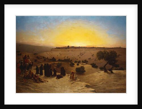Pilgrims worshipping outside Jerusalem by Charles Theodore (1814-88) Frere