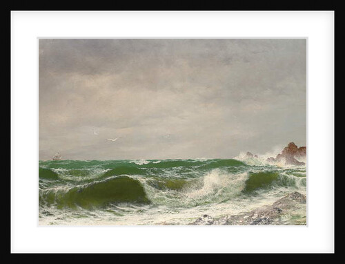 Waves crashing on a rocky coast, 1885 by David James