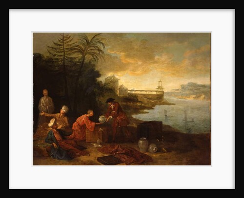 Asia - A European merchant buying porcelain from a Chinese trader, 1724 by Jean-Baptiste Oudry
